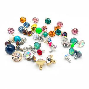 Clous tubulaires colorés pour accessoires de vêtements DIY, pièces de sacs avec strass et rivets pour vêtements - Product Image 2