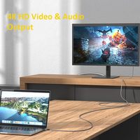 Cable USB-C Chapado en Oro de 1.5 pies, USB 3.1 Gen2 10Gbps 5A E-Mark, Carga Rápida, Thunderbolt 3/4, Video 4K60Hz, para Computadora, MacBook, Disco Duro