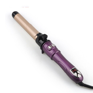 Rizador de pelo eléctrico giratorio automático de 1.5 pulgadas con pantalla LCD de temperatura para el hogar y viajes, herramienta de peinado. - Product Image 1