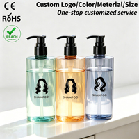 Bouteilles vides en plastique de luxe personnalisables avec logo, 300 ml et 500 ml, pour gel douche, shampoing, savon liquide, avec pompe, rechargeables