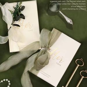 2 uds. De libros de votos de <span class=keywords><strong>boda</strong></span>, Lazo de cinta, caja de bolígrafo Floral, diario de papel para accesorios de novia, libro oficial para bodas - Product Image 4