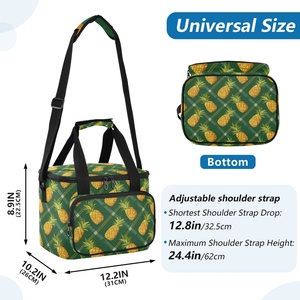 Funny Pineapple Design Customs Cooler Bag Lunch Tote Bag with Shoulder Strap for Adult Kid Cooling Bag for Food - Product Image 3