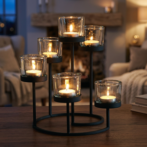 Farol de Hierro de Alta Calidad Sonnet Decor, Recubrimiento en Polvo Blanco, Diseño Duradero Hecho a Mano, Decoración Navideña para Interiores del Hogar, Festivo y Portátil - Product Image 3