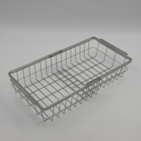 Égouttoir de cuisine carré moderne en acier inoxydable 304 argenté, réglable et extensible, pour le lavage des fruits et légumes
