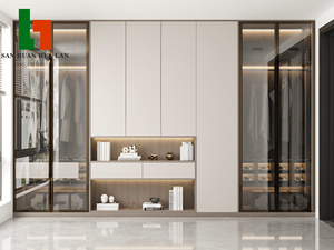 <span class=keywords><strong>Dressing</strong></span> écologique haut de gamme personnalisé meuble de chambre à coucher armoire porte multiple en <span class=keywords><strong>bois</strong></span> et en verre pour usage domestique - Product Image 3