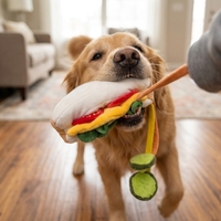 Jouet pour chien IVYPET en peluche douce et écologique, avec son couineur, style dessin animé, durable, en polyester, non résistant à l'eau, pour usage intérieur