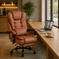 Chaise de jeu pivotante inclinable ergonomique en cuir de luxe avec accoudoirs réglables