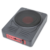 Özel Logo 10 İnç Koltuk Altı Aktif Subwoofer Araba Ses Sistemi İnce Bas Kutusu 12V Yüksek Güçlü Tepe Değeri Evrensel Araba Hoparlörü