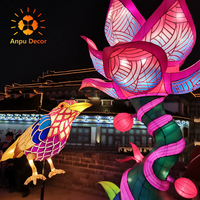 Sculpture d'animaux simulés Lampe LED lumineuse en résine Fibre de verre Oiseau Perroquet Motif Lumière