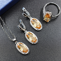 Trending Producten Zilveren Brida Oorbel Ring Ketting Sieraden Set Voor Vrouwen Wedding Party Gift Custom Geboortesteen Bee Sieraden