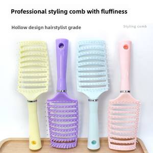 Farbenfroher, Modischer und Komfortabler Plastik-Makaron-Kamm mit Gebogener Form und Hohem Kopfteil, ABS-Griff, Großer Gebogener Haarkamm für Zuhause, Verpackt, Herstellerbestand - Product Image 2