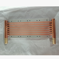 Radiateur à plaques refroidi par eau en aluminium et cuivre avec robinets en laiton, conçu sur mesure
