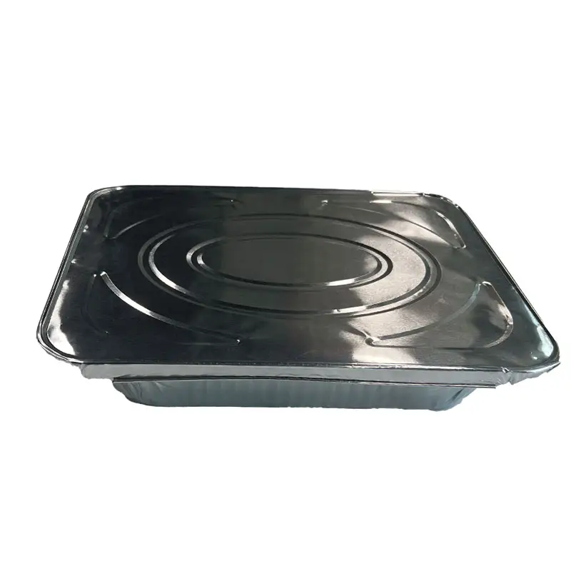 1000 Pieces Rectangular Aluminum Foil Containers/ Aluminum Foil Tray with Lid/Disposable Aluminium Pans for Food