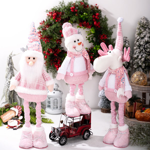 Adorno Navideño Retráctil de Lentejuelas Rosas con Diseño de Muñeco de Nieve, Reno y Papá Noel - Product Image 2