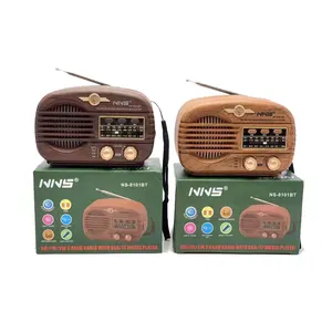 Old Classic Style AM FM Mini Portable Vintage Wireless Radio Speaker With USB Flash Disk Walnut Wood Retro Bluetooth Speaker