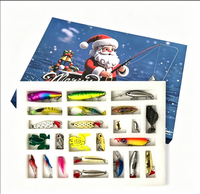 Coffret Cadeau de Noël de leurres de pêche en plomb, boîte mystère, appâts souples artificiels variés pour les amateurs de pêche en lac et en rivière