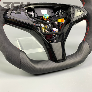 Volante de Fibra de Carbono Mate para Tesla Model S 2014-2020, Model Y/3/X 2014-2020, con Cómoda Composición de Cuero Alcántara - Product Image 2