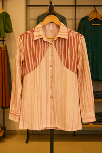 เสื้อเชิ้ตผ้าฝ้ายแขนยาวมีซิปของผู้หญิงทำด้วยมือสไตล์เซ็กซี่ฤดูร้อน - Product Image 3