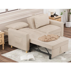 Tempat tidur Sofa lipat dua kursi gaya sederhana Eropa murah 1 + 2 kursi abu-abu tua berlapis tempat tidur ruang tamu furnitur tempat tidur Sofa - Product Image 6