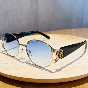 Gafas de sol ovaladas con montura completa, lentes degradadas UV400, estilo retro para mujer, moda para adultos - Product Image 3
