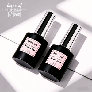 SAGALAGA 15ml HEMA & TPO Free Base Coat Top Coat UV <span class=keywords><strong>LED</strong></span> Soak Off Nail Gel Polish Foundation Top Base Coat - Product Image 4