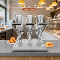 Meilleures ventes : Distributeur de garniture commercial pour pâtisserie, crème, confiture de fruits, beignets, 3 réservoirs, utilisation en boulangerie, en vente