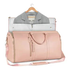 Sacs à vêtements de voyage en cuir Pu imperméable pour femmes, grand sac de sport, de Sport, de Gym, avec pochette à chaussures séparée, vente en gros