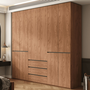 خزانة ملابس صغيرة مخصصة من الخشب بـ 3 أبواب، خزانة ملابس عصرية لغرفة النوم، أثاث غرفة نوم، خزانة غرفة نوم - Product Image 1