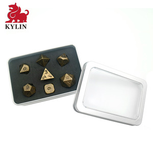 Cobre antiguo de Metal sólido dados poliédricos de cobre Metal juego de dados para calabozos y dragones dados de rol Juegos - Product Image 3