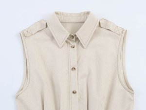 Ensemble gilet sans manches et jupe midi personnalisé pour femme 2026, <span class=keywords><strong>tenue</strong></span> décontractée <span class=keywords><strong>de</strong></span> bureau deux pièces, ensemble 2 pièces fabriqué en Chine par une usine <span class=keywords><strong>de</strong></span> vêtements OEM - Product Image 4