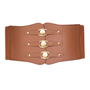 Cinturones de cintura ultra ancha negros elásticos para mujer con punta de Metal de 9,5 cm de ancho - Product Image 4