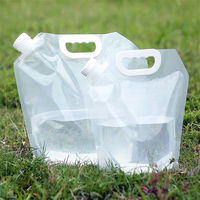 Sacs d'eau pliables pour stockage extérieur, transparents, sans BPA, en plastique, vente chaude, personnalisables, 5 litres, 10 litres, qualité alimentaire, blanc