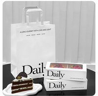 Ensemble d'emballages personnalisés en gros pour boulangerie : boîte en papier avec fenêtre transparente pour sacs d'emballage à emporter et boîtes à gobelets pour boulangeries et cafés