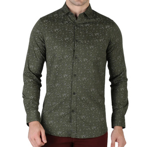 Camisa casual ligera de manga larga para hombre, en mezcla premium de algodón y poliéster con ligera elasticidad, corte moderno y sin etiqueta. - Product Image 1