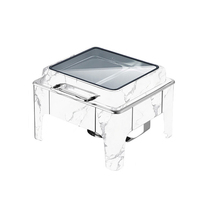 Réchaud à nourriture électrique en acier inoxydable à motif marbré Airuisi 6L 9L, réchaud de service de luxe pour hôtel et restaurant, ensemble de buffet