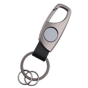 Creative Engraving Car Keychain Personalized Stainless Steel Mens Anti-lost Pendant Business Gift Leather Locking Key Chain Clip - Product Image 5