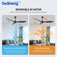 Nuevo Diseño de Ventilador de Techo de 52 Pulgadas Sin Luz, Silencioso, con Control Remoto ABS, Motor de CC de Cobre para Hoteles y Hogares