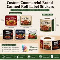 Étiquettes autocollantes personnalisées pour sauce à viande, rouleaux d'étiquettes imprimées pour marques commerciales, autocollants ronds imperméables pour emballages alimentaires