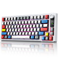 Nuevo Teclado Mecánico para Juegos RGB LED de 2.4GHz/Inalámbrico Programable con Moldeo por Inyección ABS, Tamaño 75%, Interruptores Intercambiables en Caliente