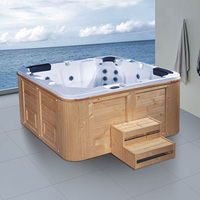 Baignoires de Luxe Jacuzzi Spa Extérieur 4 Personnes Hydromassage Carrées en Plastique pour Bain Profond