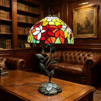 Lampe de table de style turc marocain BGST, lampe de table en verre teinté, abat-jour fait main, lampe de bureau en mosaïque