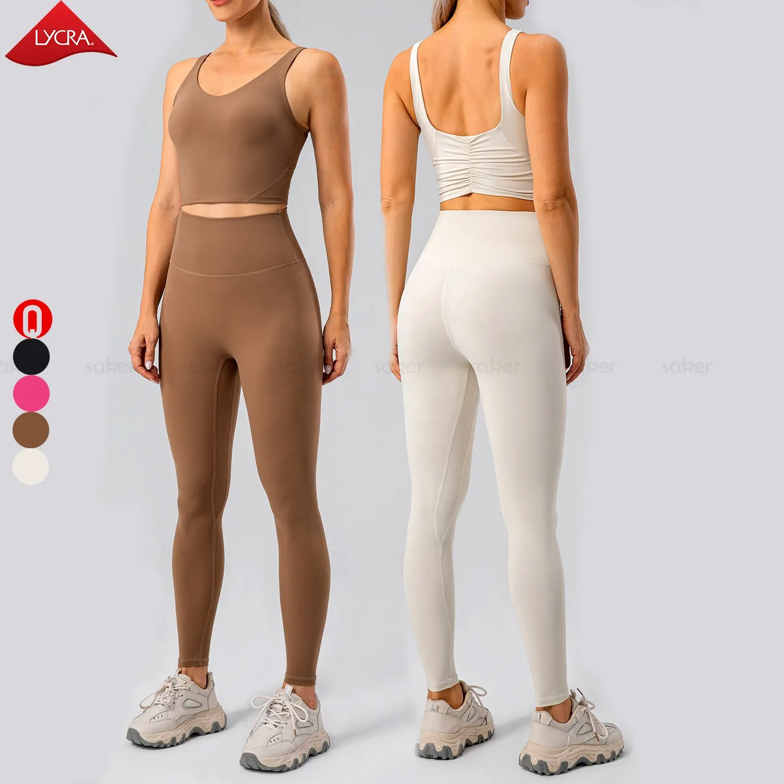 Conjunto de roupas de yoga personalizadas, roupas femininas de verão para ginástica, cintura alta, conjunto leve de sutiã de yoga, corrida, 2023