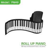 Silicone 49 Standard Keys USB Supply Power Portable Hand Flexible Roll up Keyboards Piano