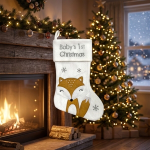 Chaussettes de Noël pour enfants, sacs à bonbons, décoration de fête de Noël, motifs renard et pingouin mignons - Product Image 2