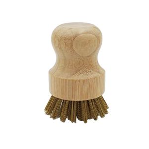 Eco-Friendly <strong>Brass</strong> Oven Scratch <strong>Brush</strong> with Wood Handle and Copper Bristles Scourer for Household Cleaning - Product Image 4