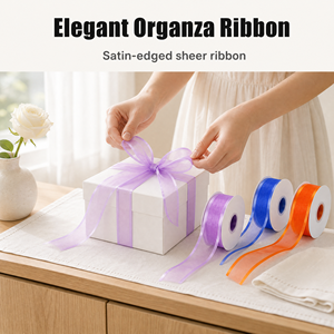 Pita Organza Grosir dengan Tepi Satin, Gulungan Pita Kerajinan Transparan untuk Pembungkus Kado & Pernikahan - Product Image 5