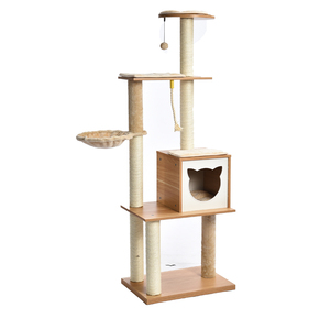 Petstar Pohon Panjatan Kucing Multi Level, Rumah Kucing Kayu Multifungsi Mewah - Product Image 1