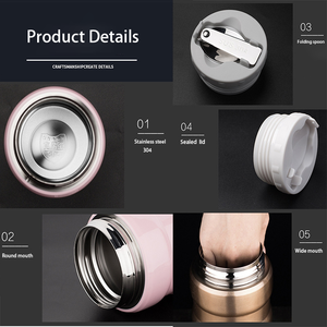 Mini Portable 304 Stainless Steel Water Bottle <b>Containers</b> Milk Breakfast Cup Double Walled Hoted <b>Food</b> Flask - Product Image 2