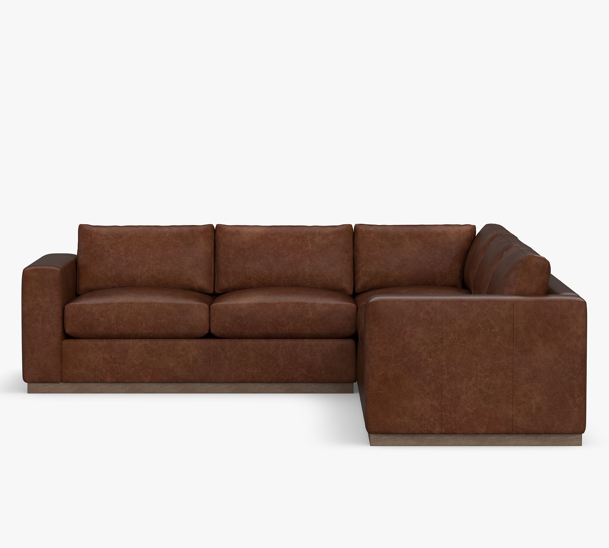 sofa set indoor furniture square arm leather 3-pieces L-shaped corner sectional