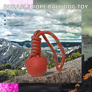 Balle de dressage pour chien de grande taille, 9 cm, en EVA, rouge, durable, mignonne et moderne, pour l'intérieur et l'extérieur, jouet interactif à mâcher pour animaux de compagnie - Product Image 2